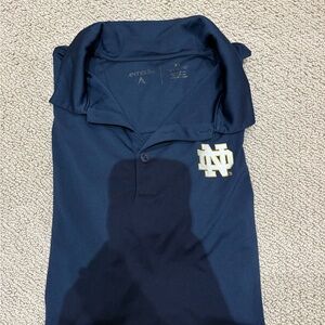 Men’s Notre Dame Navy Blue Polo with Embroidered Logo